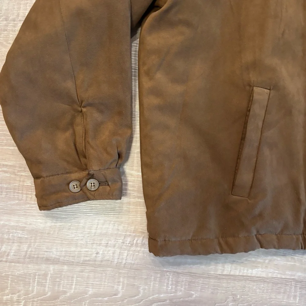 IZOD Men’s Brown Jacket Coat Full Zip Casual Lightweight Classic Size XL Neutral